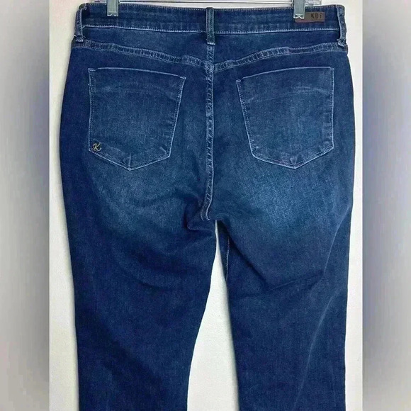 Kut from the Kloth High Rise Crop Straight Leg Stretch Jeans 12 Dark Wash - Picture 5 of 12